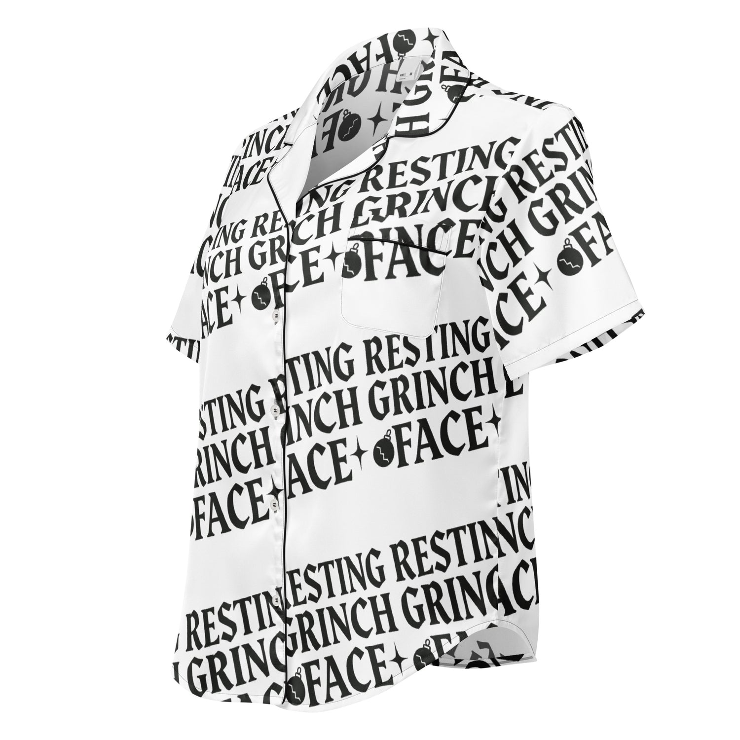 Resting Grinch Face Goth Humbag Short-Sleeves Pajama Top | – RB Designa Co