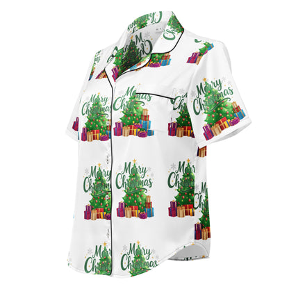 Merry Christmas Green Teen Short-Sleeves Pajama Top | – RB Designa Co