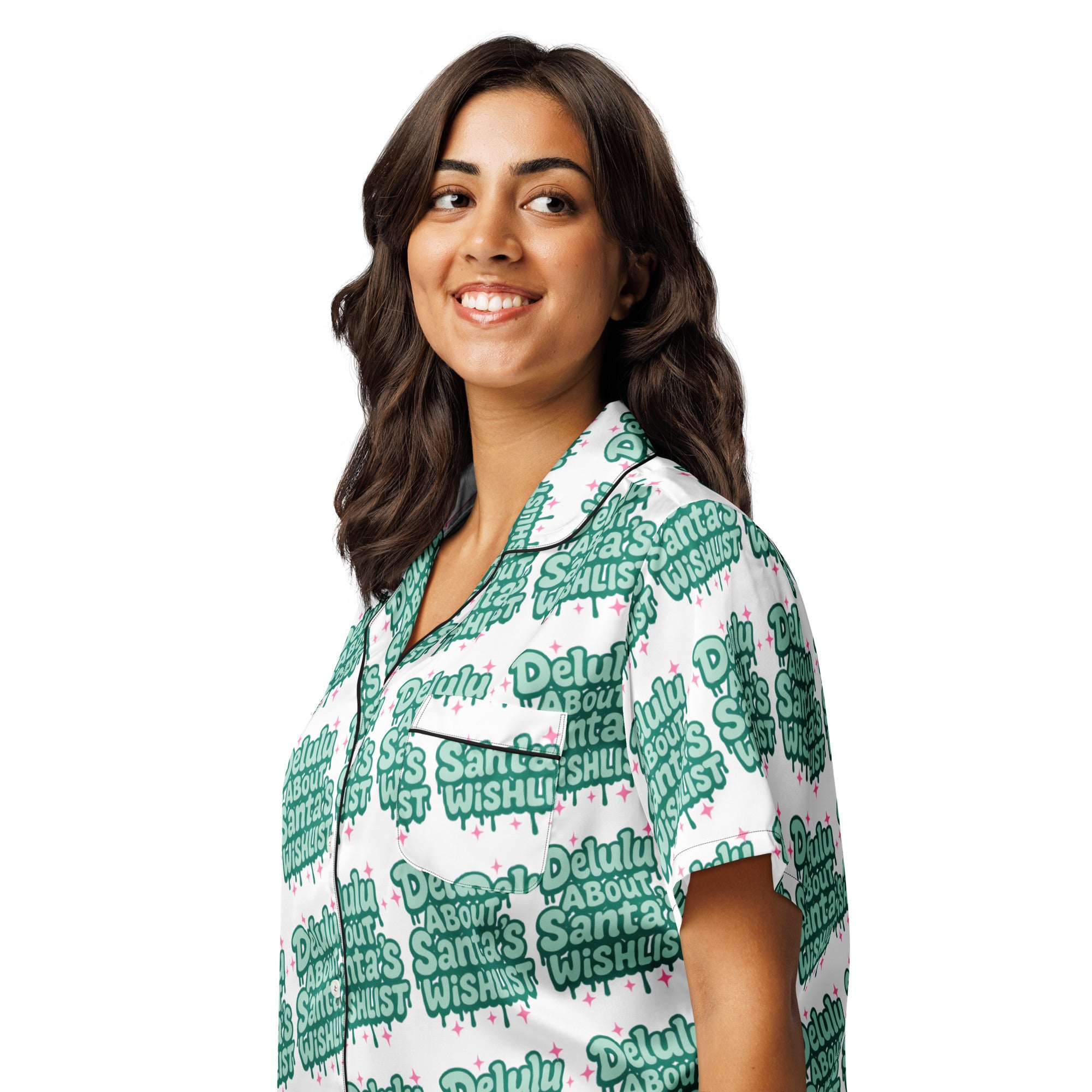 Delulu All Green Teen Short-Sleeves Pajama Top | – RB Designa Co