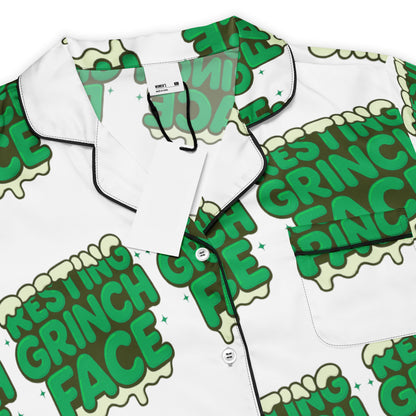 Resting Grinch Face Anti-Christmas / Bah Humbug Short-Sleeves Pajama Top | – RB Designa Co