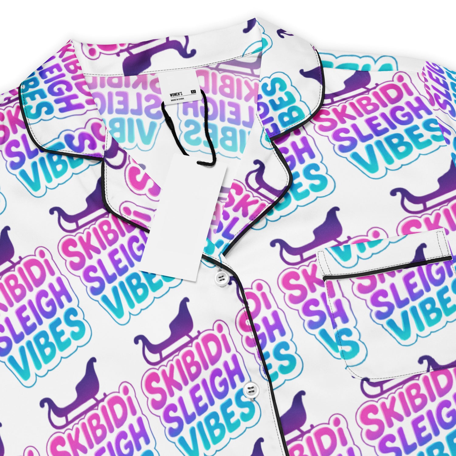 Skibidi Sleigh Teen Short-Sleeves Pajama Top | – RB Designa Co
