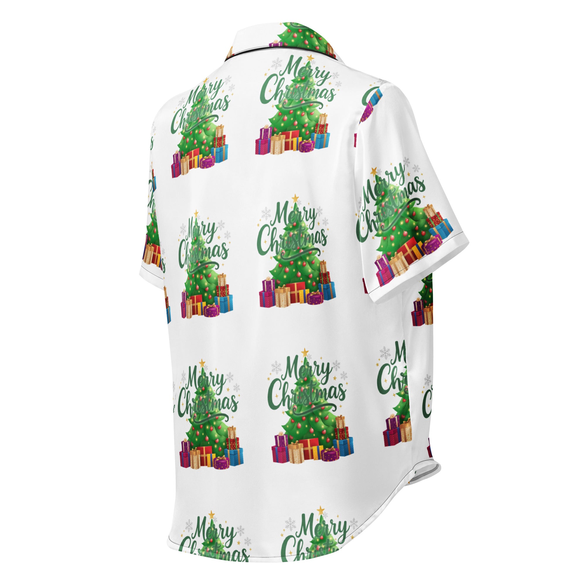 Merry Christmas Green Teen Short-Sleeves Pajama Top | – RB Designa Co