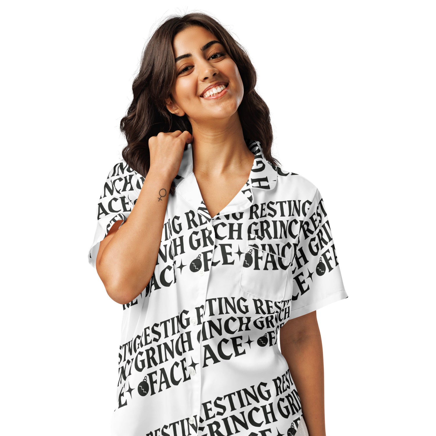 Resting Grinch Face Goth Humbag Short-Sleeves Pajama Top | – RB Designa Co