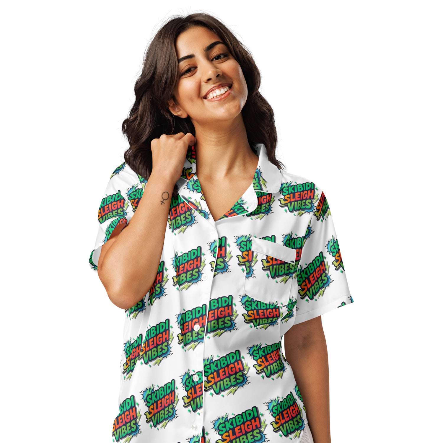 Skibidi Vibes Teen Short-Sleeves Pajama Top | – RB Designa Co