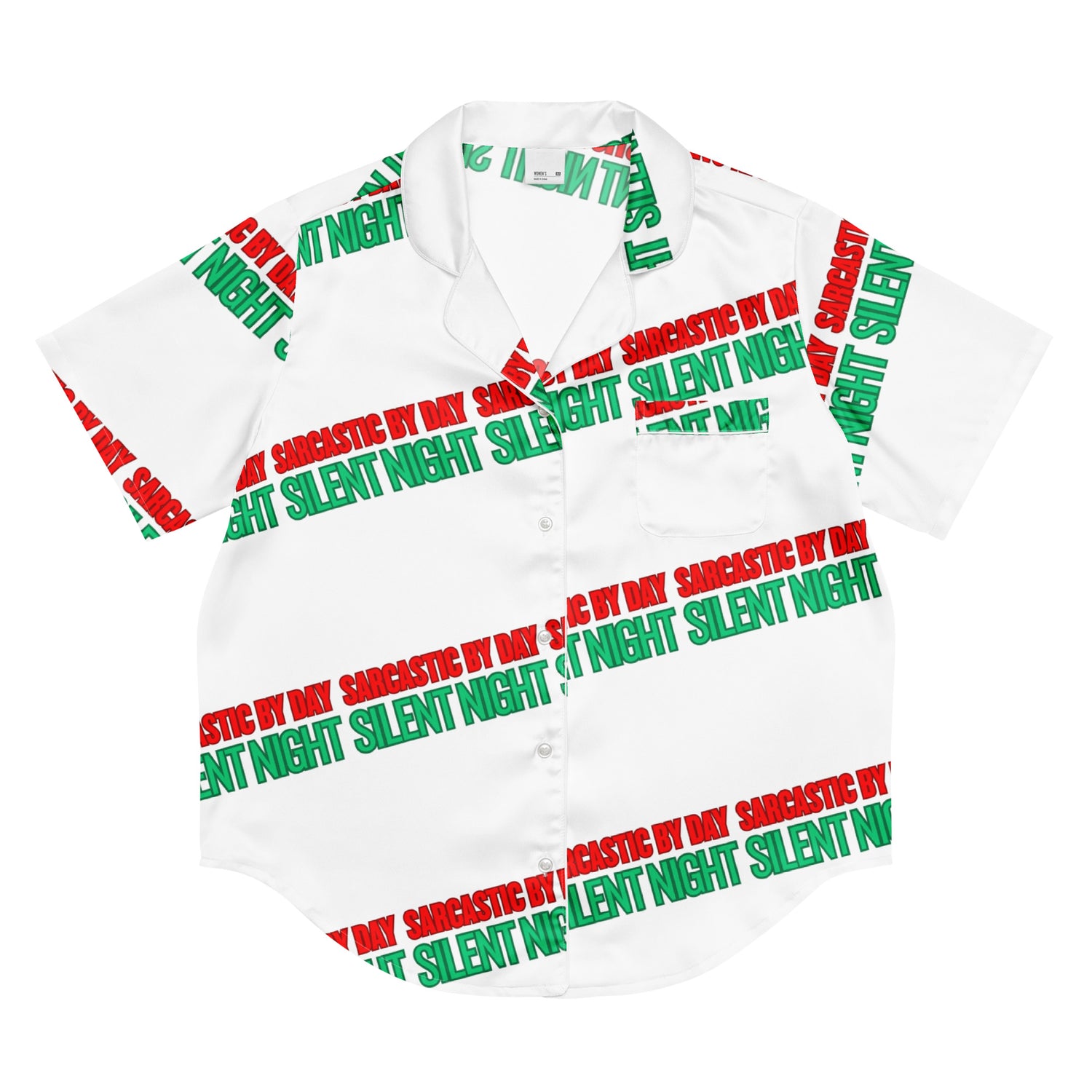 Sarcastic Silent Night Anti-Christmas / Bah Humbug Short-Sleeves Pajama Top | – RB Designa Co