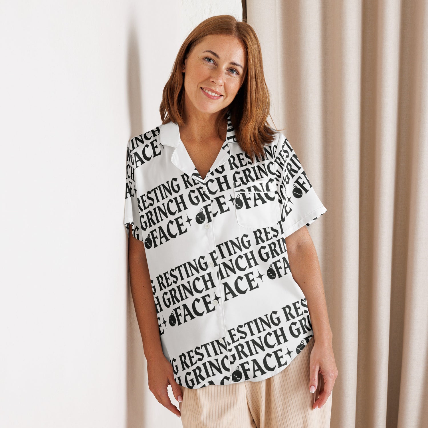 Resting Grinch Face Goth Humbag Short-Sleeves Pajama Top | – RB Designa Co