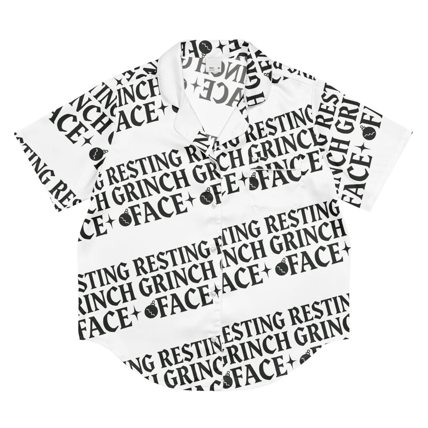 Resting Grinch Face Goth Humbag Short-Sleeves Pajama Top | – RB Designa Co