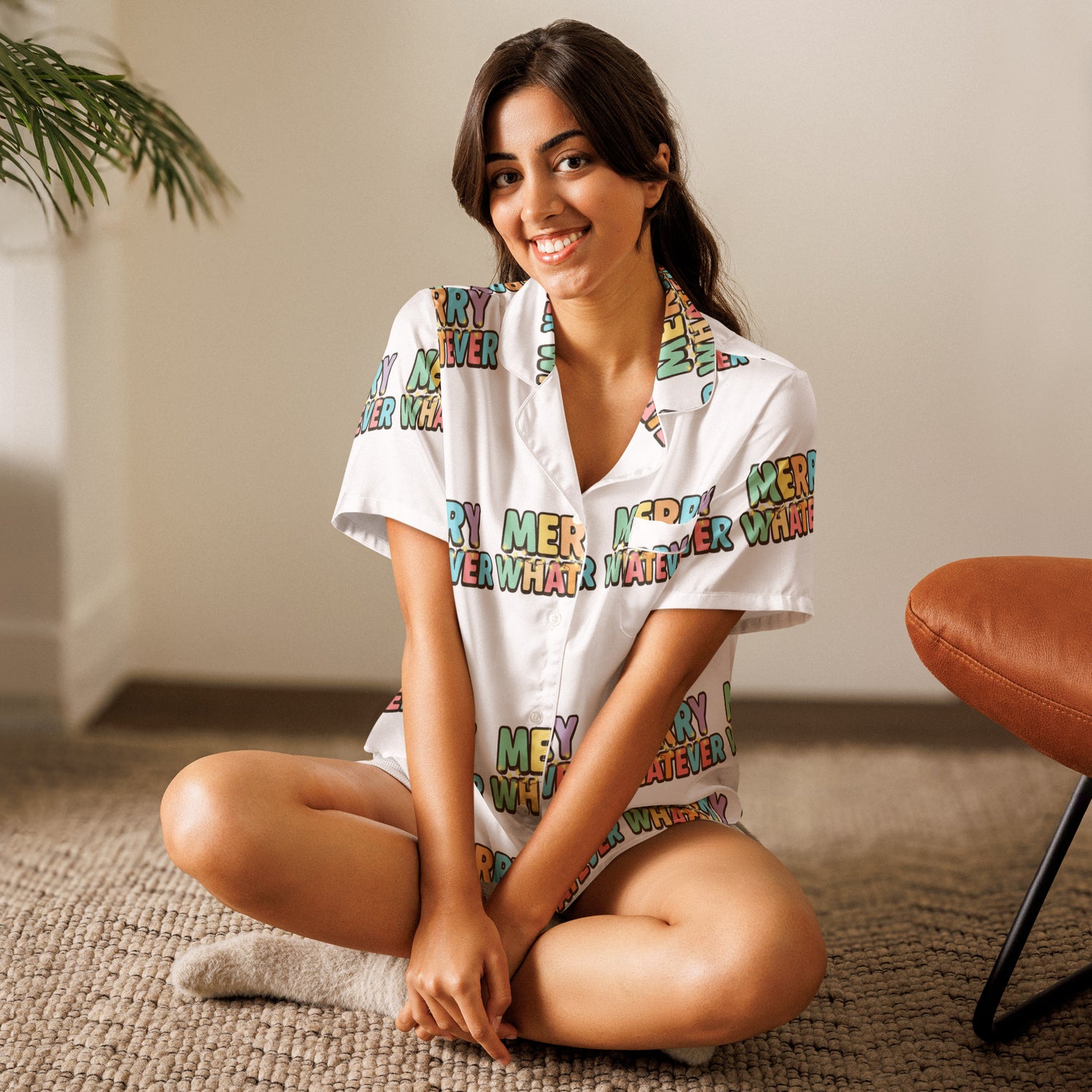 Merry Whatever Teen Short-Sleeves Pajama Top | – RB Designa Co