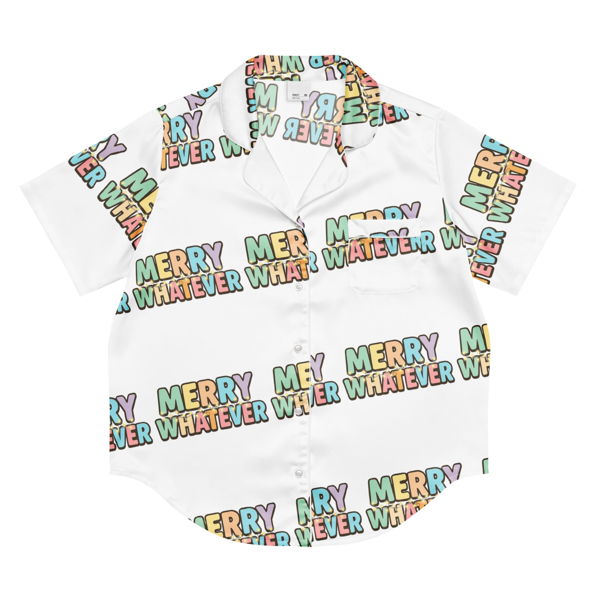 Merry Whatever Teen Short-Sleeves Pajama Top | – RB Designa Co