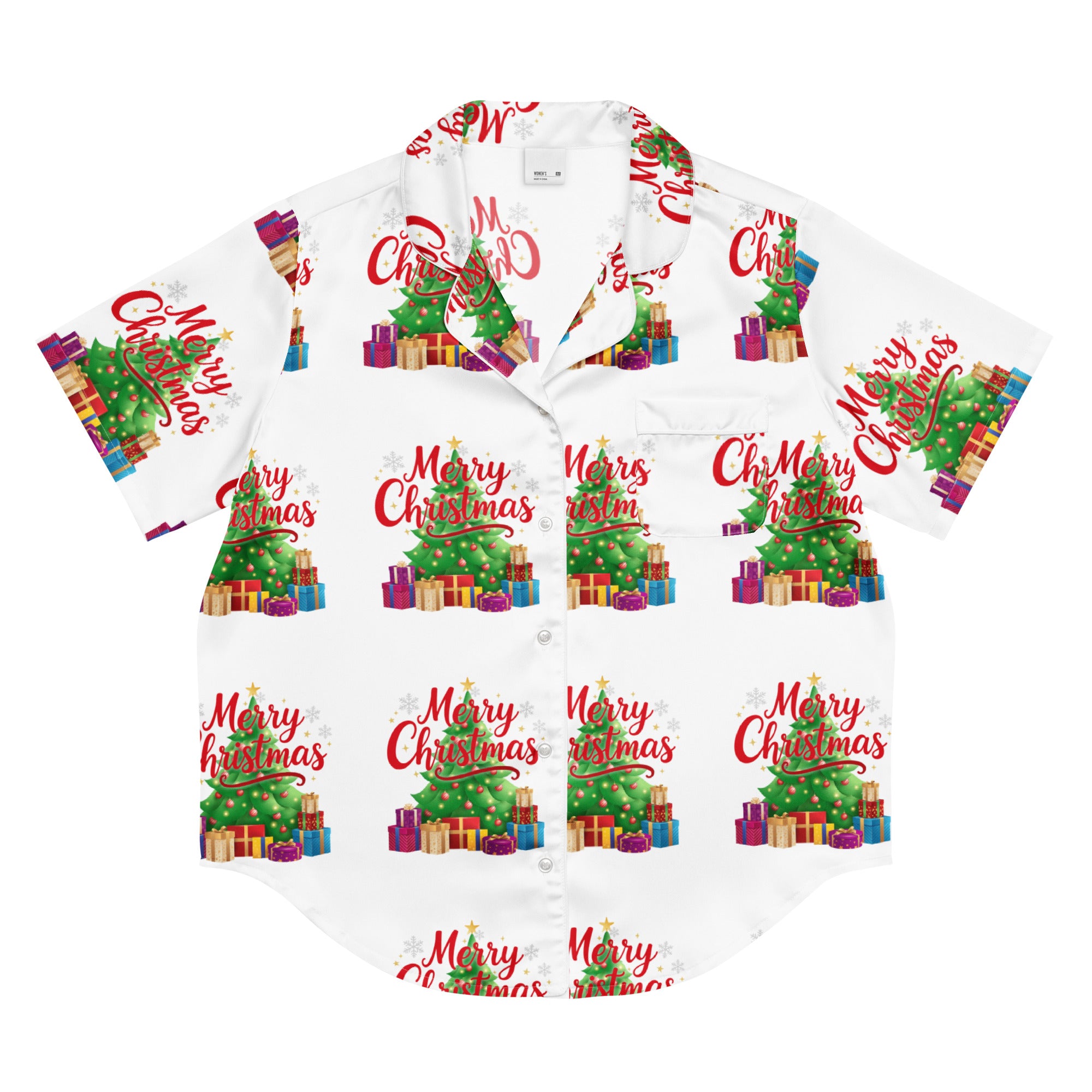 Merry Christmas Red Teen Short-Sleeves Pajama Top | – RB Designa Co