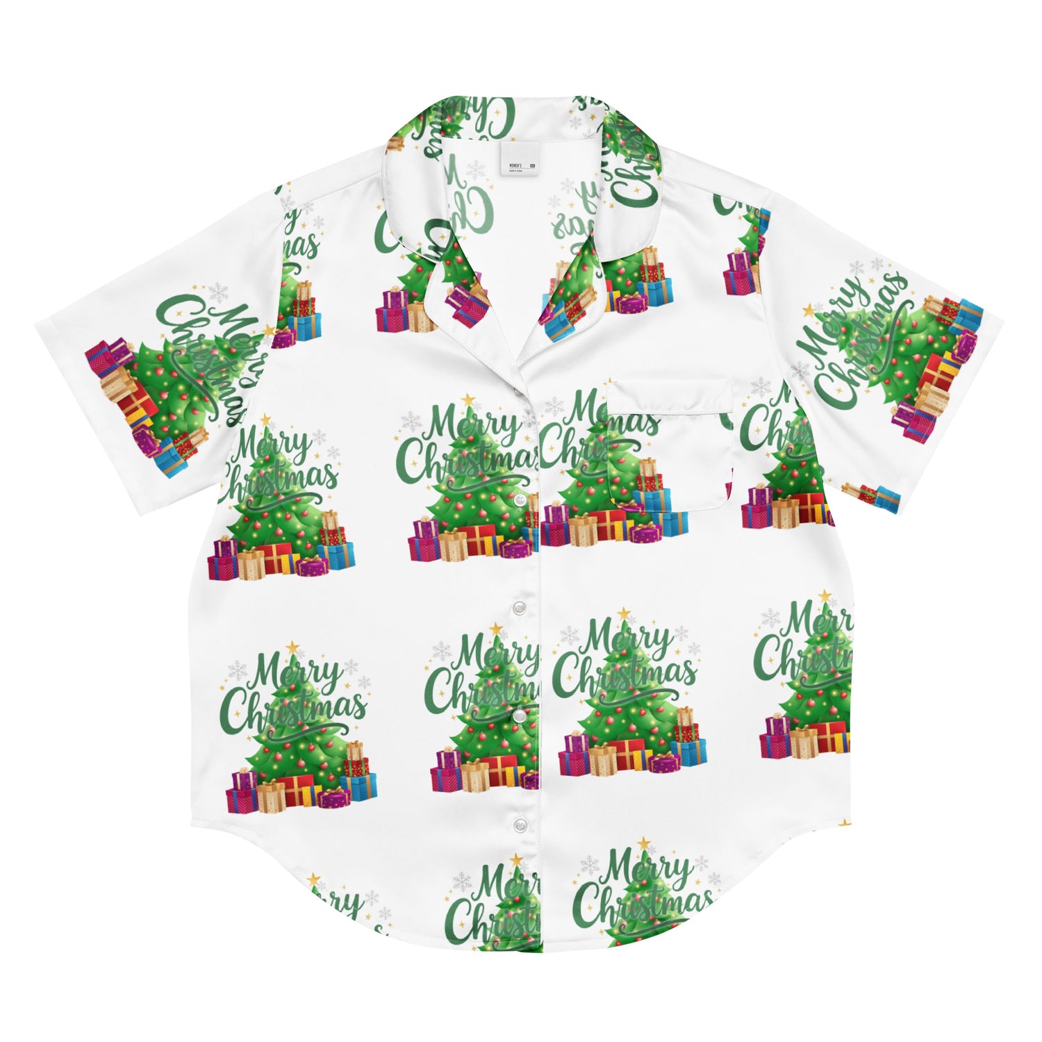 Merry Christmas Green Teen Short-Sleeves Pajama Top | – RB Designa Co