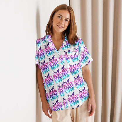 Skibidi Sleigh Teen Short-Sleeves Pajama Top | – RB Designa Co