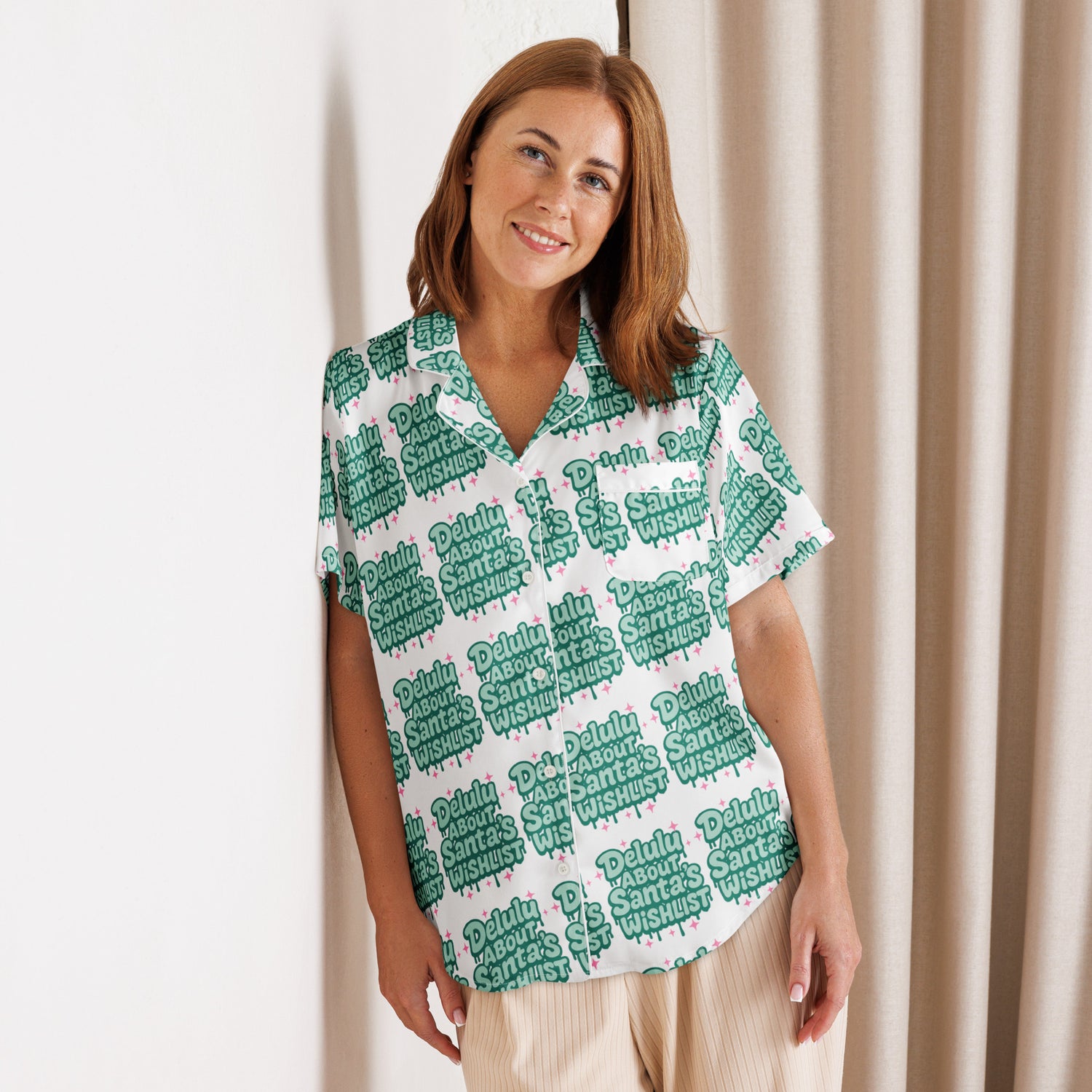 Delulu All Green Teen Short-Sleeves Pajama Top | – RB Designa Co