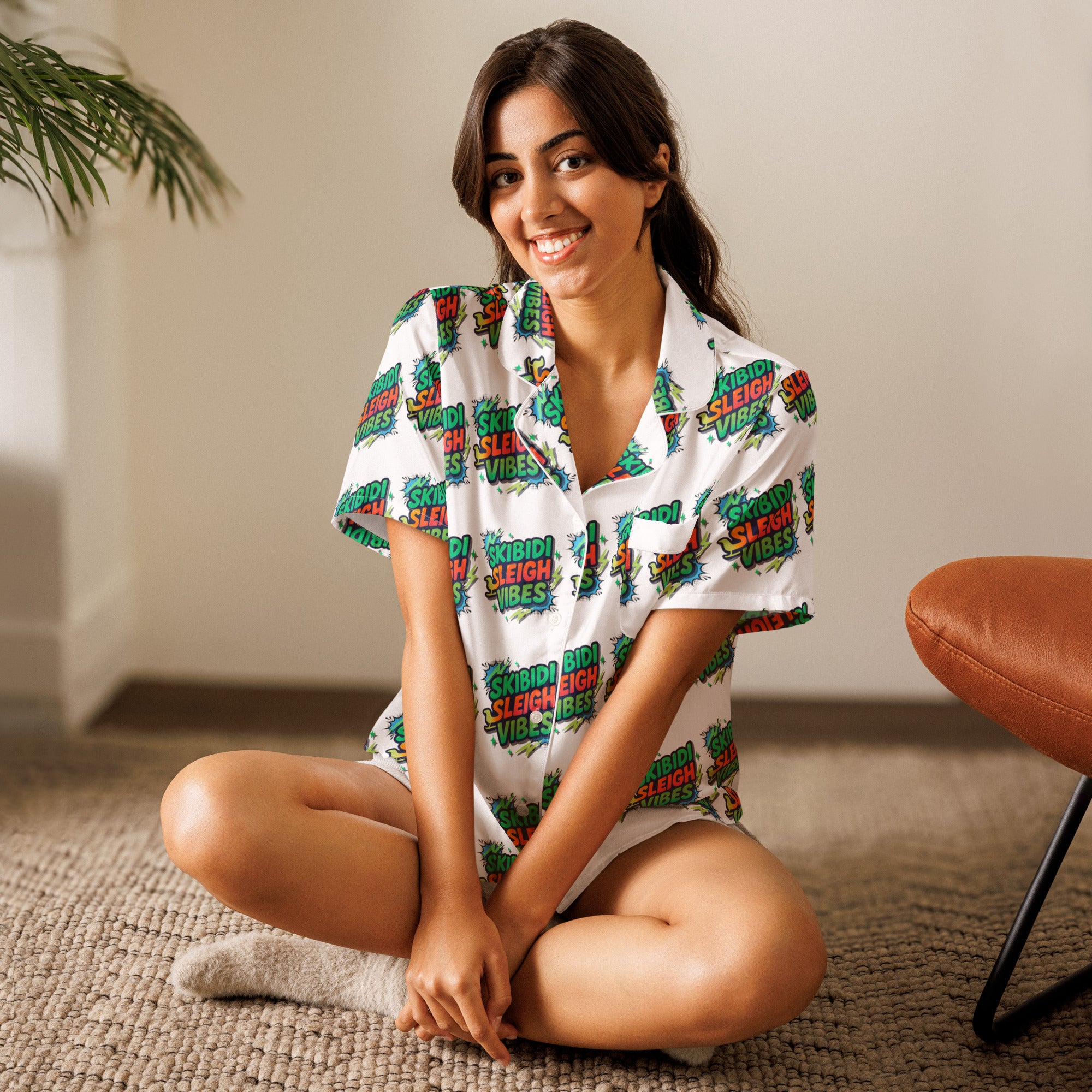 Skibidi Vibes Teen Short-Sleeves Pajama Top | – RB Designa Co