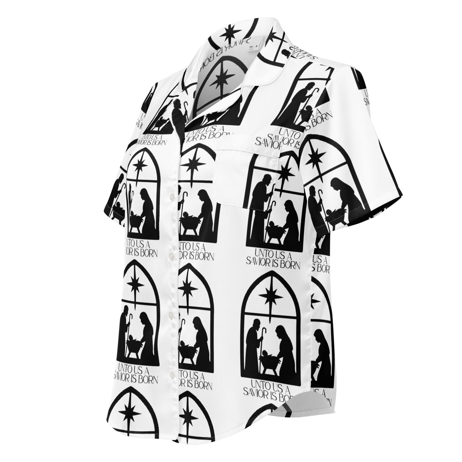 Savior is Born White Biblical Short-Sleeves Pajama Top | – RB Designa Co
