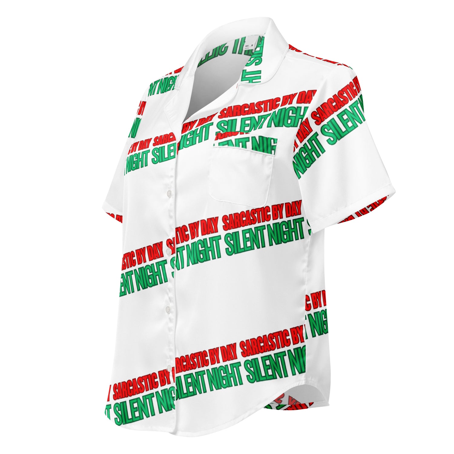 Sarcastic Silent Night Anti-Christmas / Bah Humbug Short-Sleeves Pajama Top | – RB Designa Co