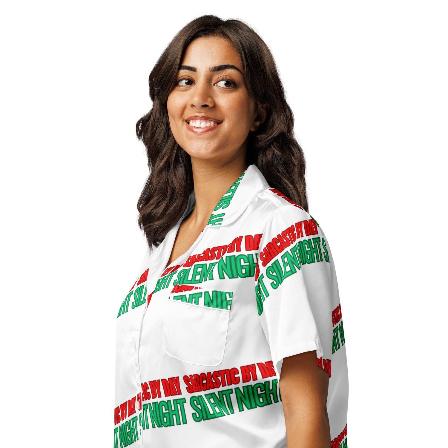 Sarcastic Silent Night Anti-Christmas / Bah Humbug Short-Sleeves Pajama Top | – RB Designa Co