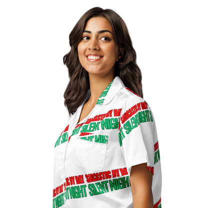 Sarcastic Silent Night Anti-Christmas / Bah Humbug Short-Sleeves Pajama Top | – RB Designa Co