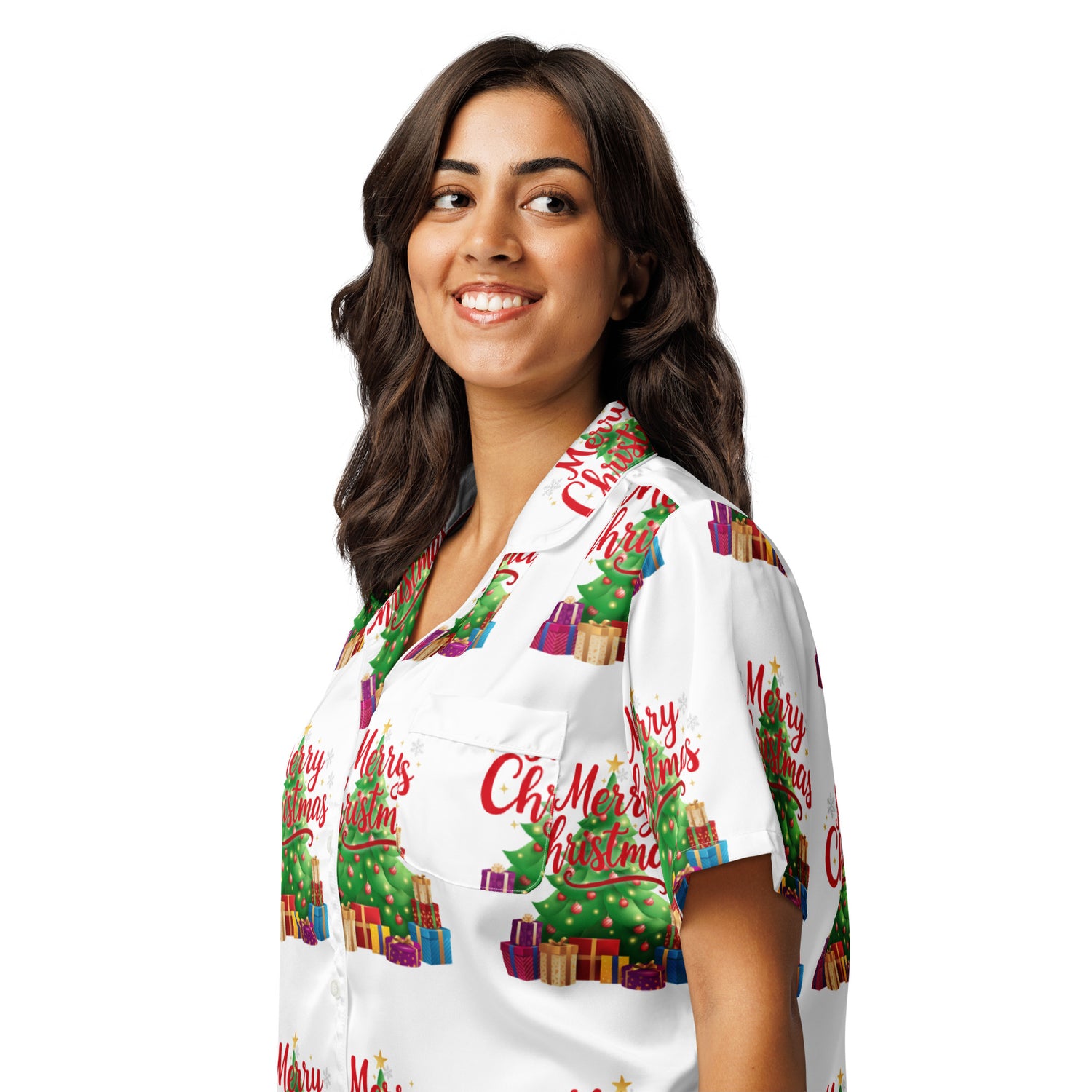 Merry Christmas Red Teen Short-Sleeves Pajama Top | – RB Designa Co