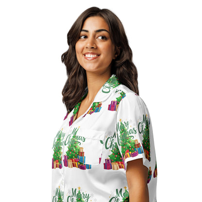 Merry Christmas Green Teen Short-Sleeves Pajama Top | – RB Designa Co