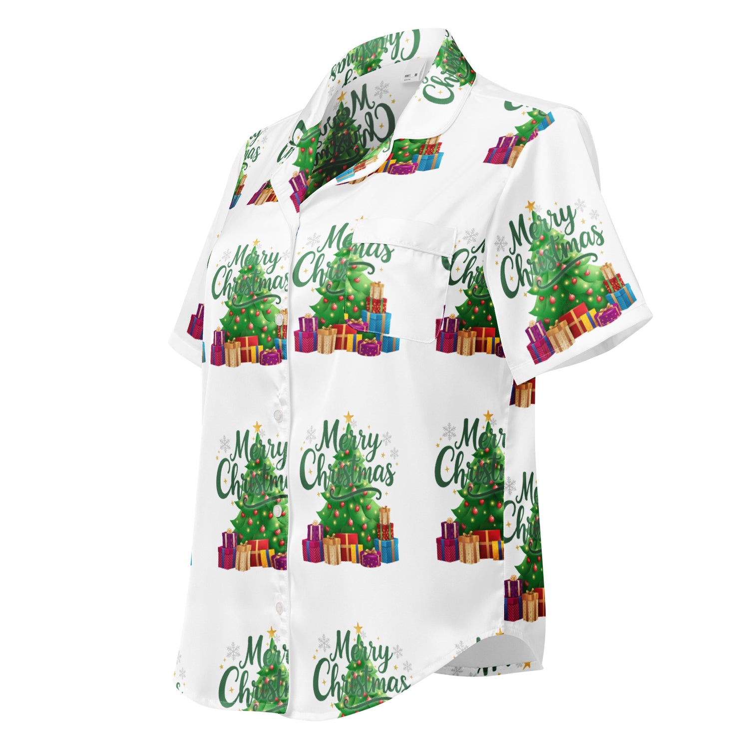 Merry Christmas Green Teen Short-Sleeves Pajama Top | – RB Designa Co