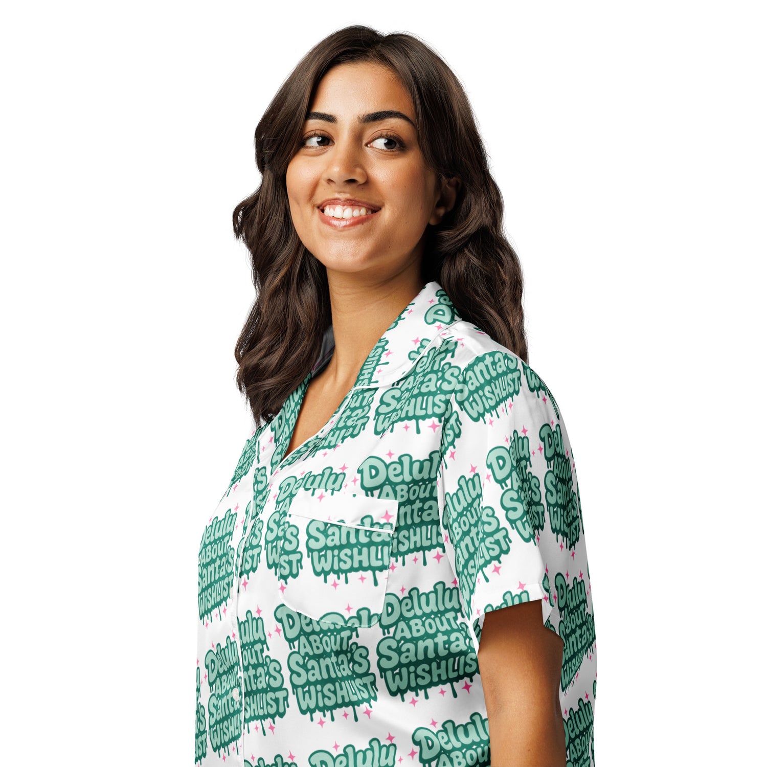 Delulu All Green Teen Short-Sleeves Pajama Top | – RB Designa Co