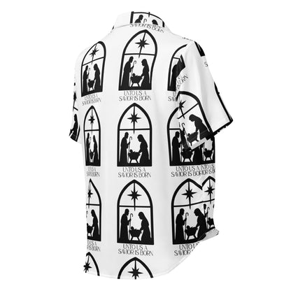 Savior is Born White Biblical Short-Sleeves Pajama Top | – RB Designa Co