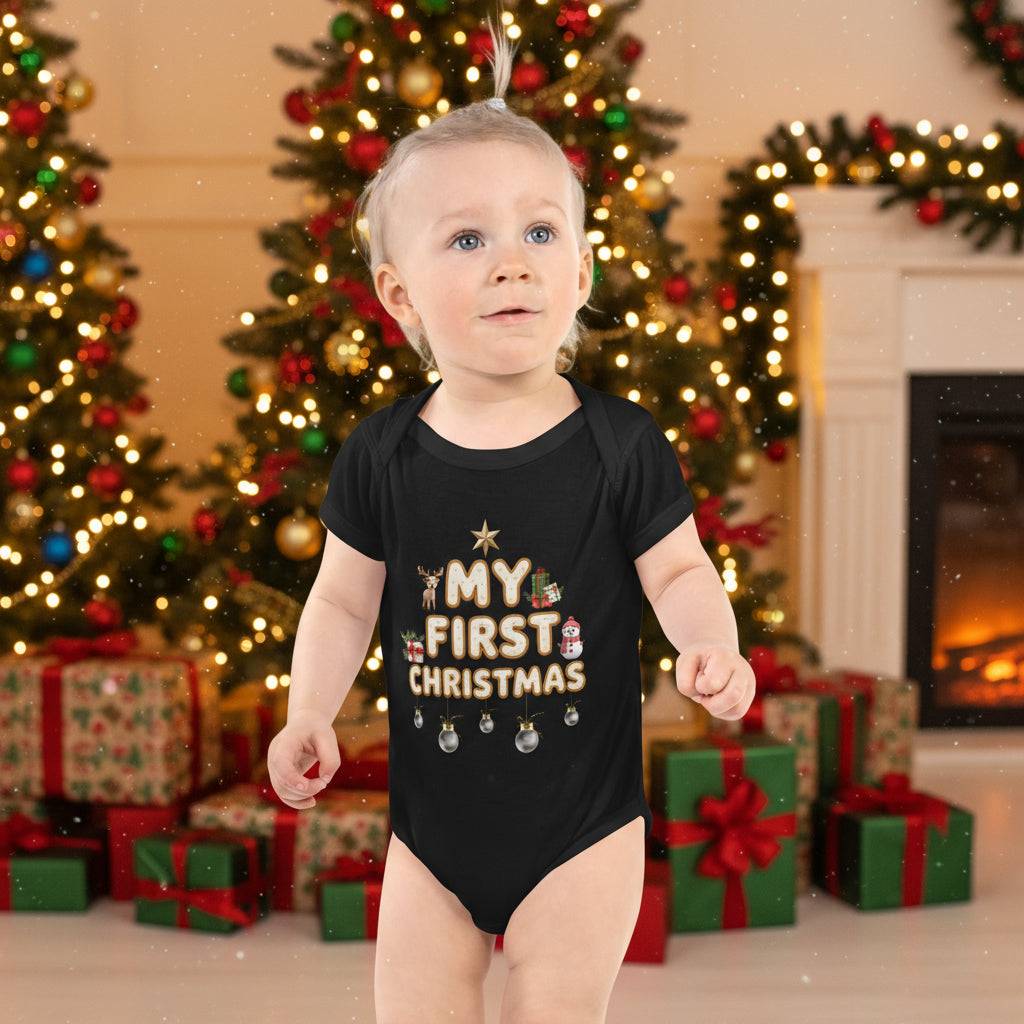 My First Christmas White Kids and Babies Onesie Bodysuit | – RB Designa Co