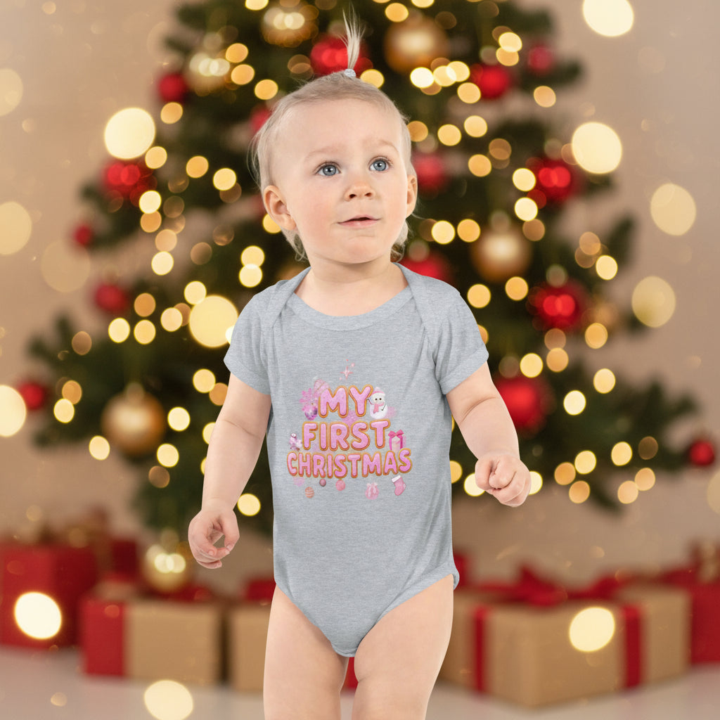My First Christmas Pink Kids and Babies Onesie Bodysuit | – RB Designa Co
