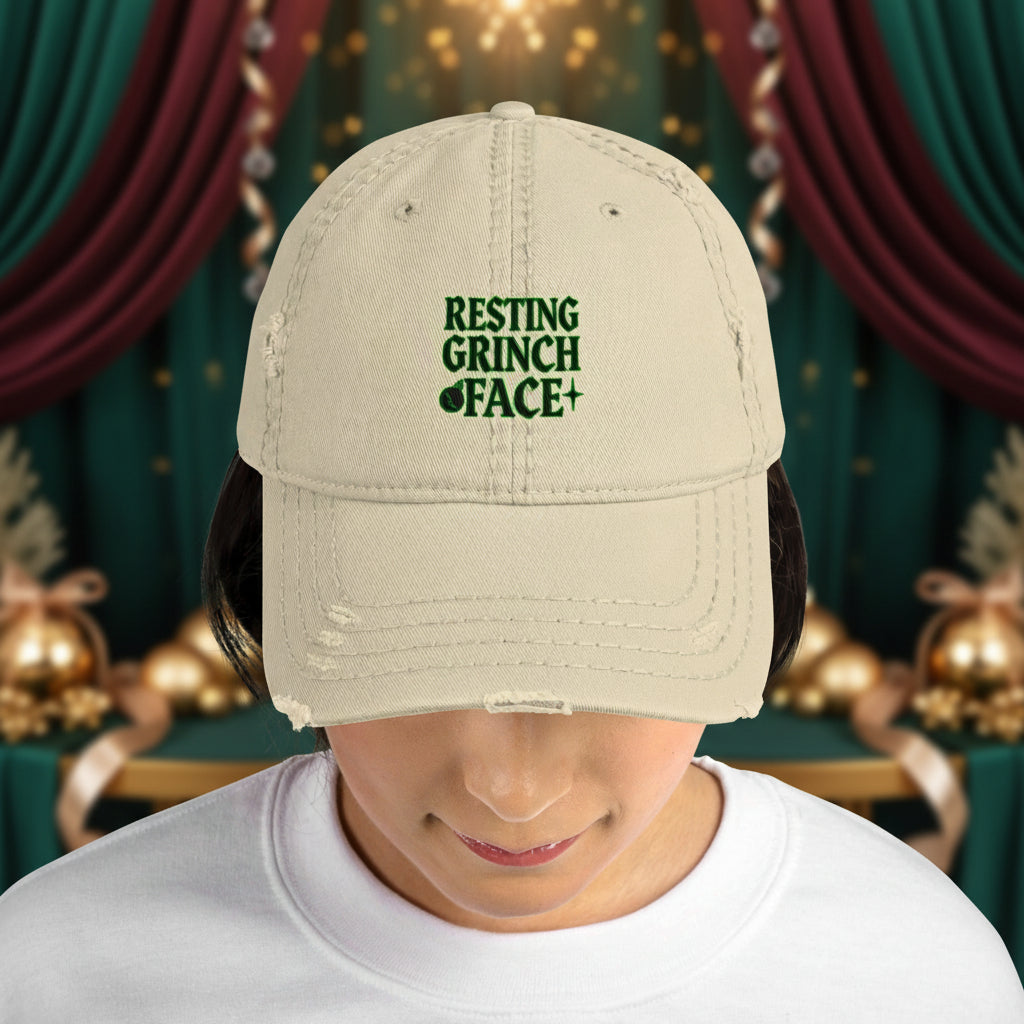 Resting Grinch Face Goth1 Anti-Christmas / Bah HumbugCap | – RB Designa Co