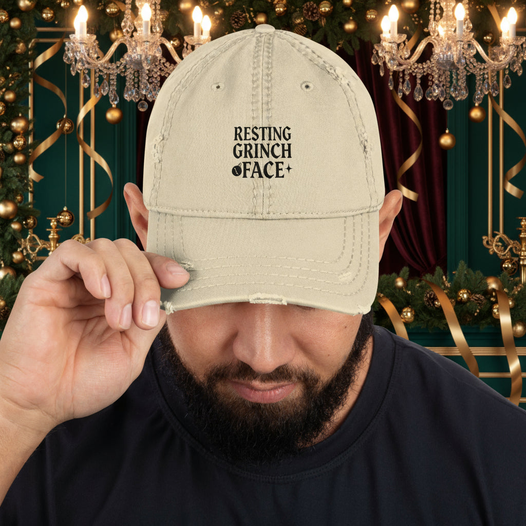 Resting Grinch Face Goth Anti-Christmas / Bah Humbug Cap | – RB Designa Co