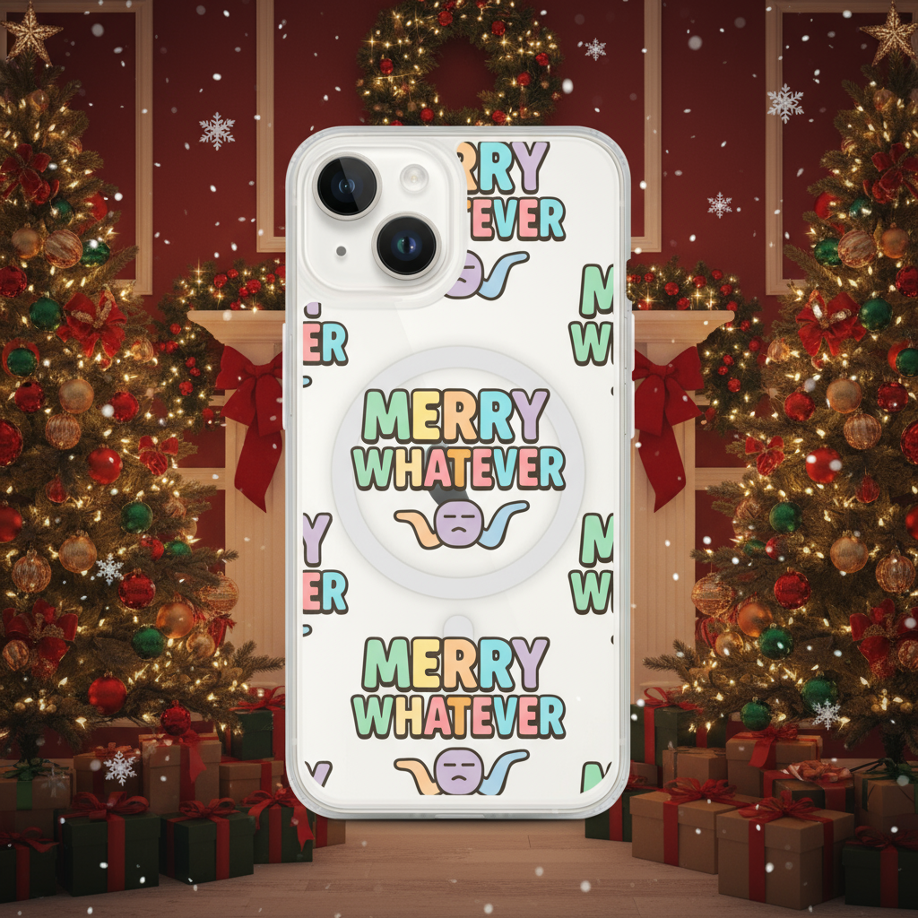 Merry Whatever Anti-Christmas / Bah Humbug iPhone Clear Case | – RB Designa Co