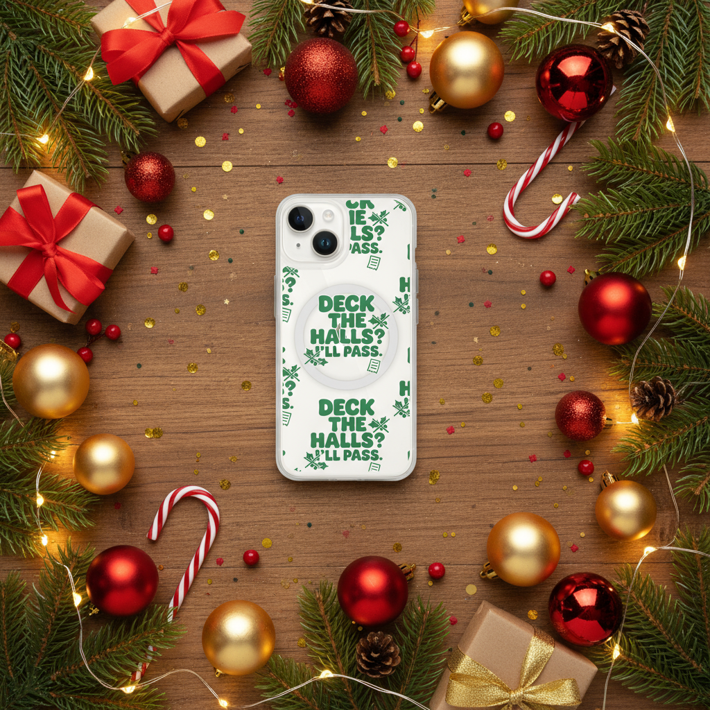 Deck The Halls Humbag iPhone Clear Case