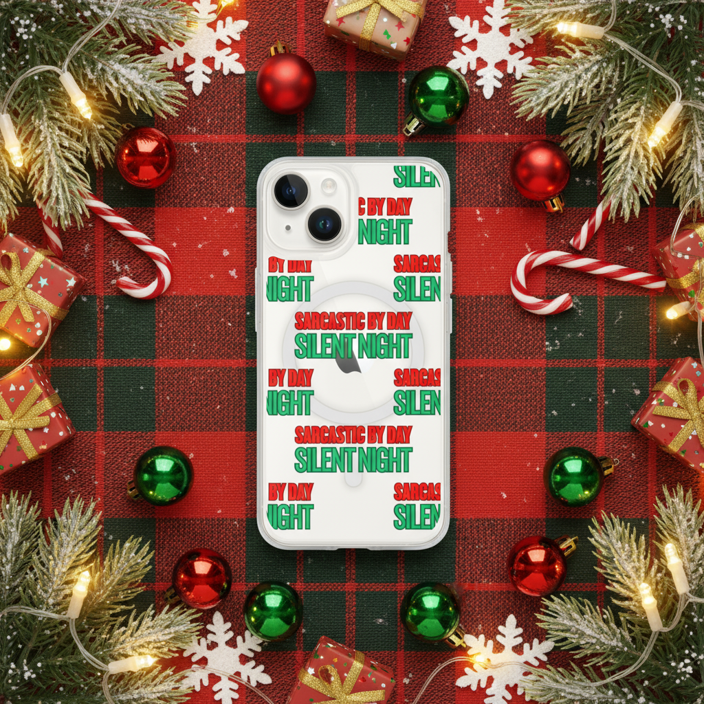 Sarcastic Silent Night Anti-Christmas / Bah Humbug iPhone Clear Case | – RB Designa Co