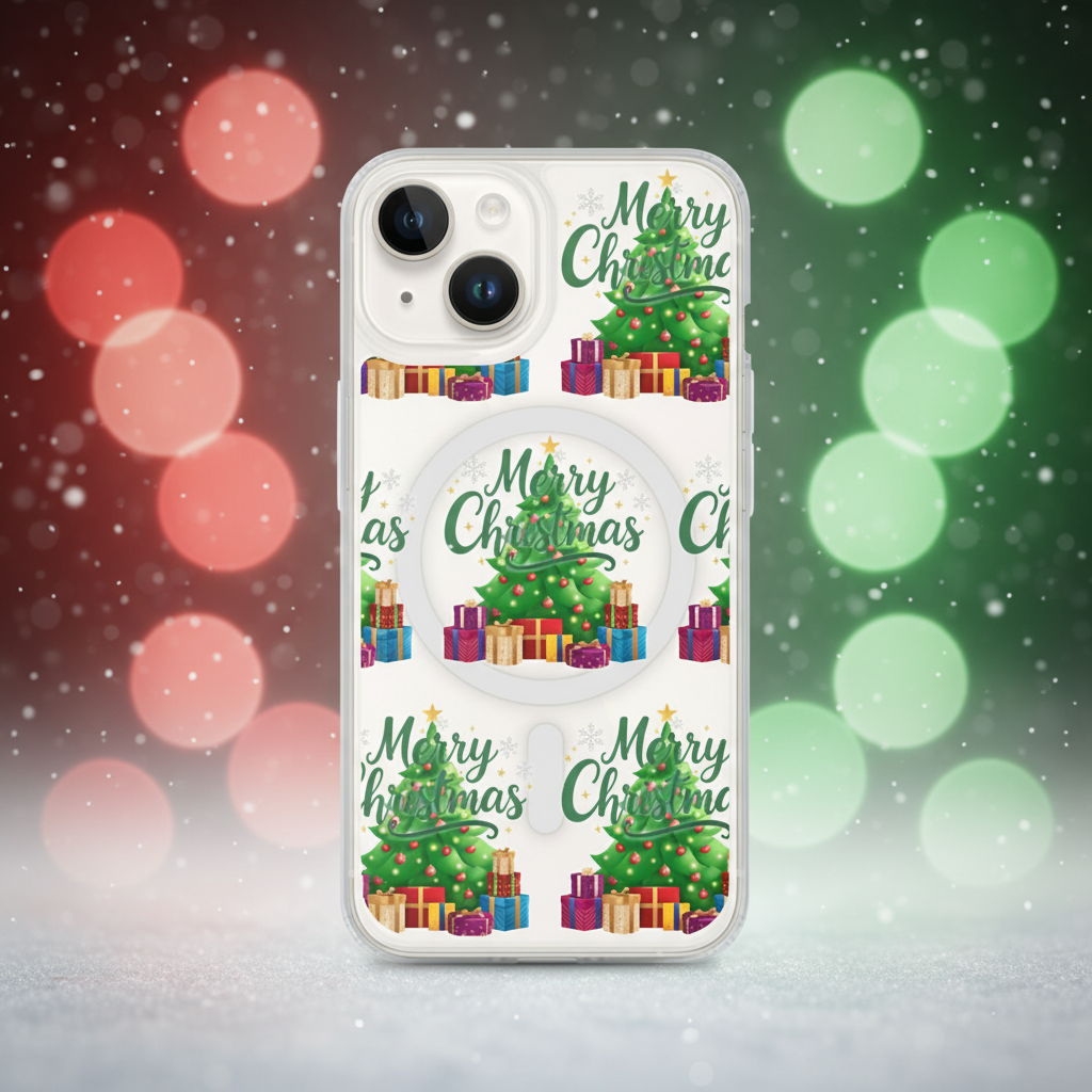Merry Christmas Green Teen iPhone Clear Case | – RB Designa Co