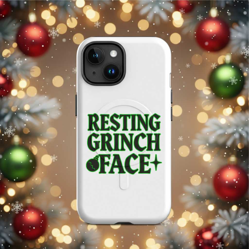 Resting Grinch Face Goth1 Anti-Christmas / Bah Humbug iPhone Case