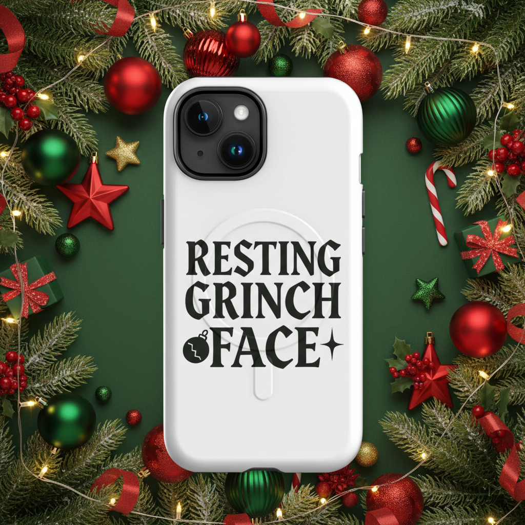 Resting Grinch Face Goth Anti-Christmas / Bah Humbug iPhone Case | – RB Designa Co