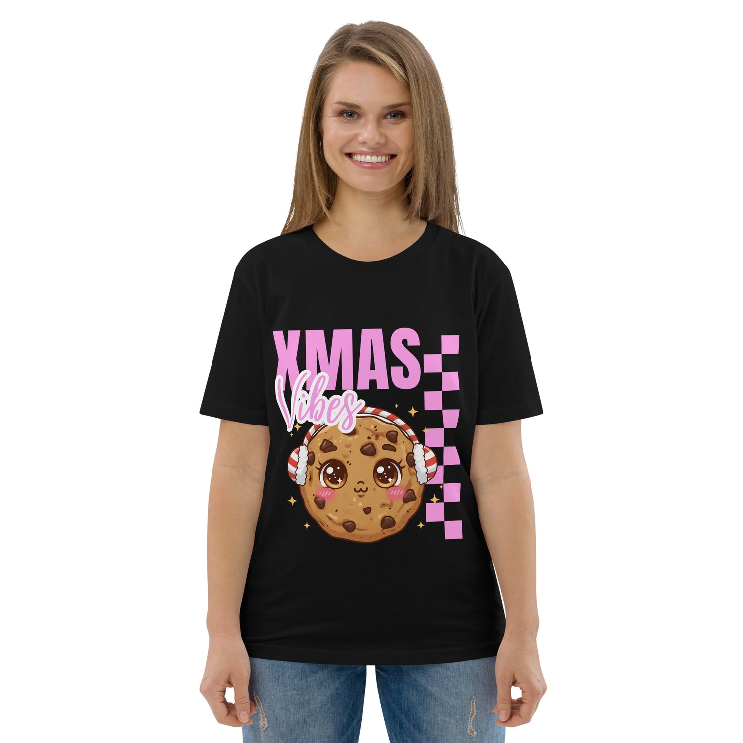 Xmas Vibes Cookie -Pink | Adults T-Shirt | – RB Designa Co