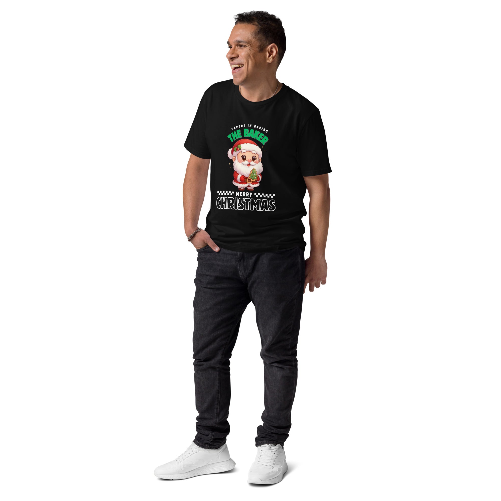 Expert in Baking: The Santa Baker- White and Green | Adults T-Shirt | – RB Designa Co