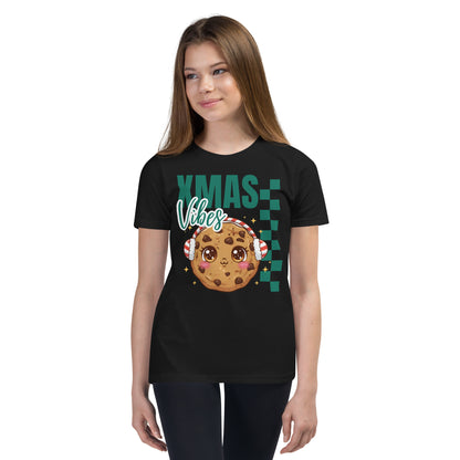 Xmas Vibes Cookie – Green | Youth Short Sleeve T-Shirt | – RB Designa Co