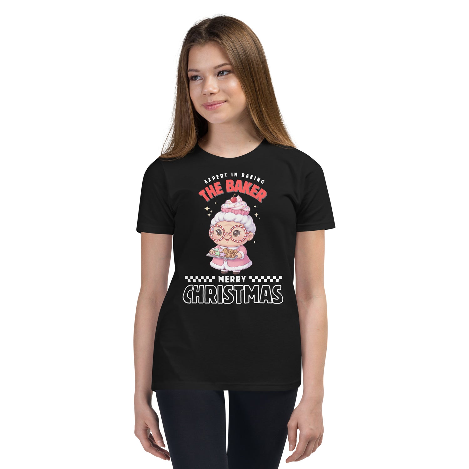 Expert in Baking: The Grandma Baker- White and Red | Youth Short Sleeve T-Shirt | – RB Designa Co