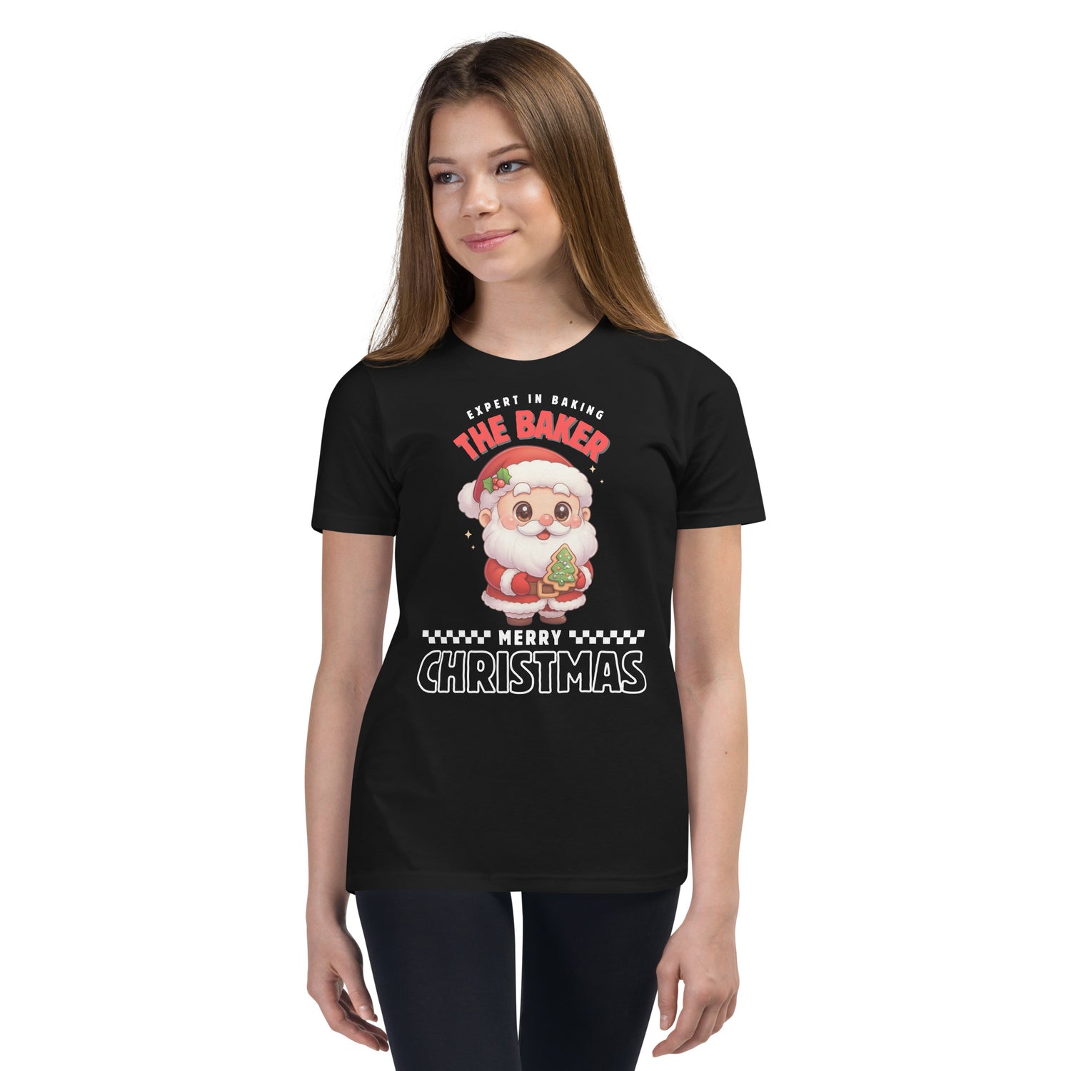 Expert in Baking: The Santa Baker- White and Red | Youth Short Sleeve T-Shirt | – RB Designa Co