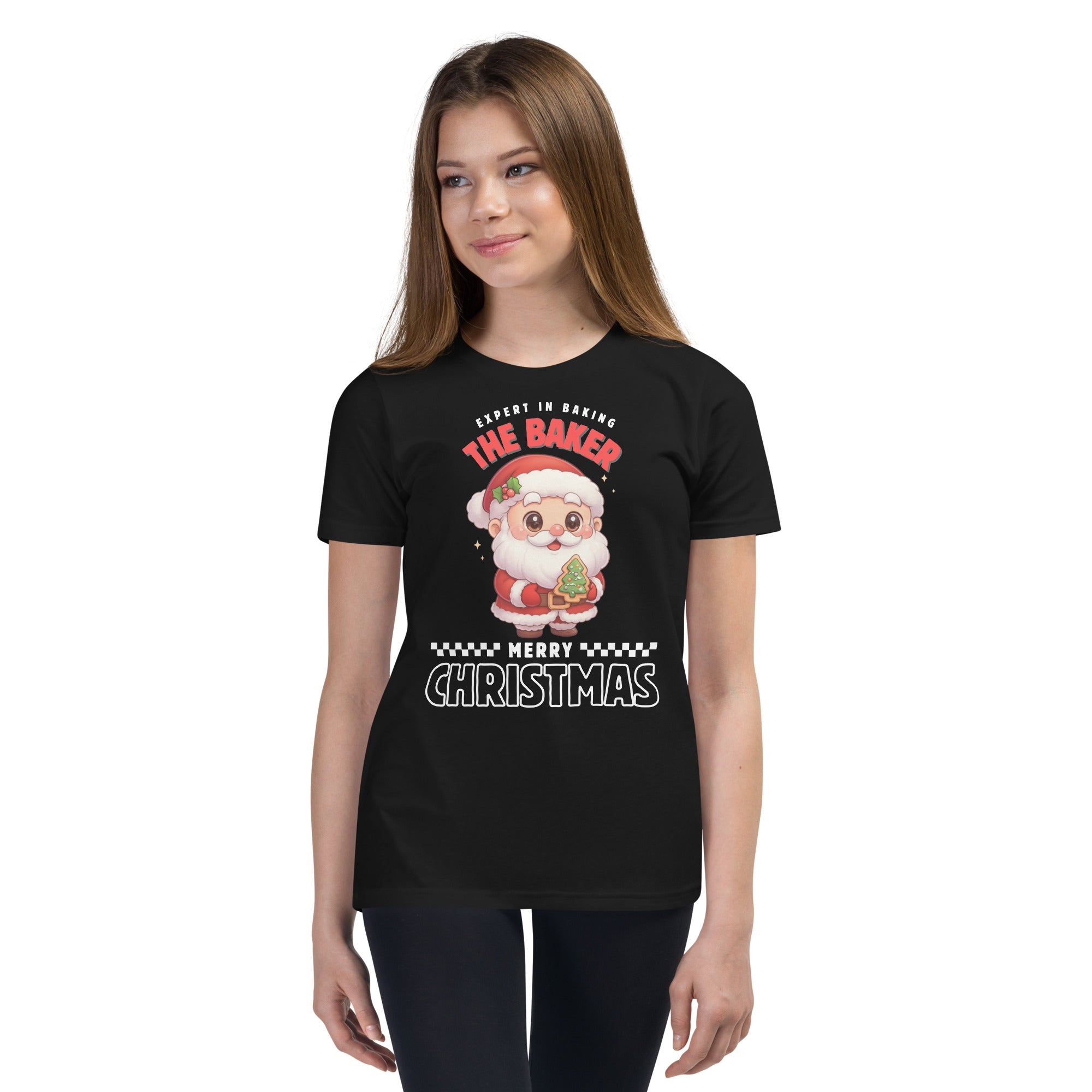 Expert in Baking: The Santa Baker- White and Red | Youth Short Sleeve T-Shirt | – RB Designa Co
