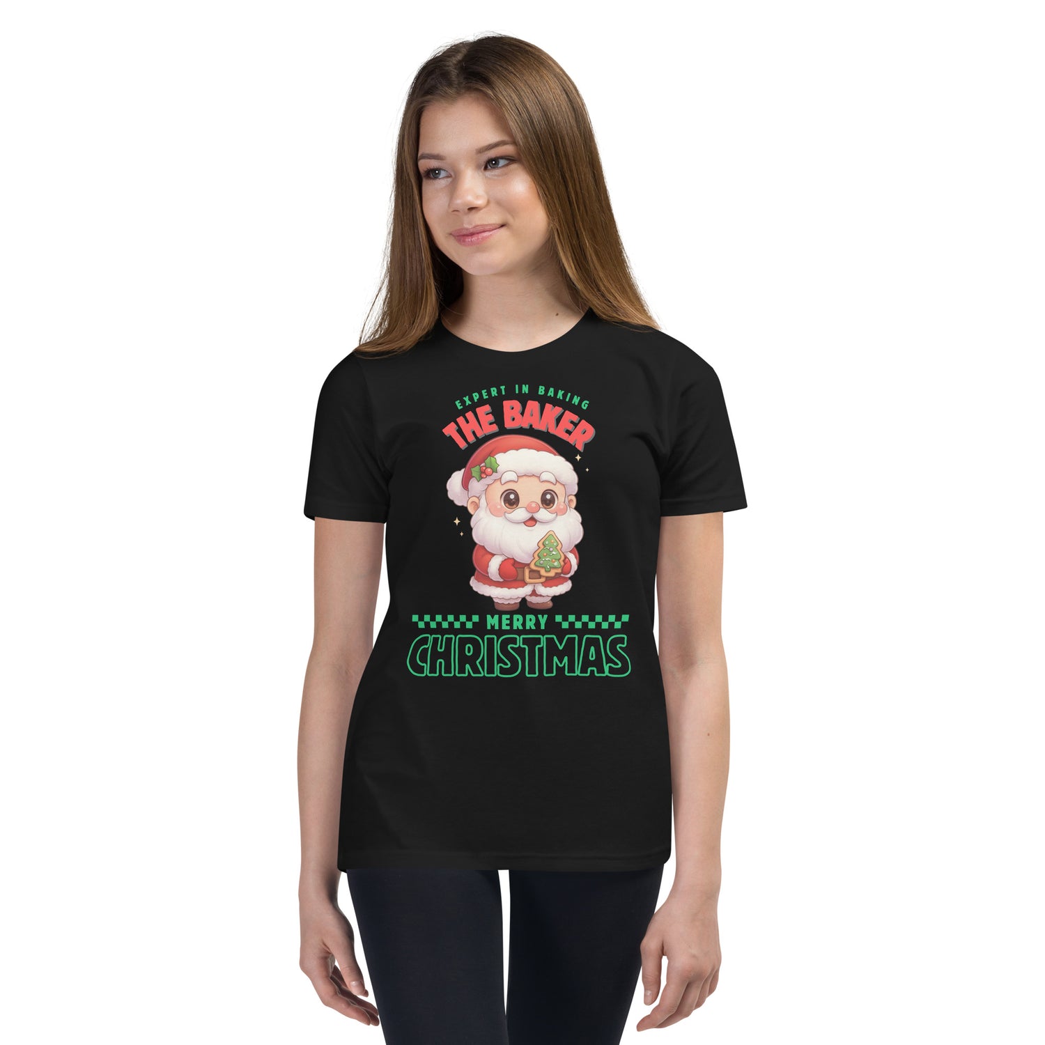 Expert in Baking: The Santa Baker- Green and Red | Youth Short Sleeve T-Shirt | – RB Designa Co