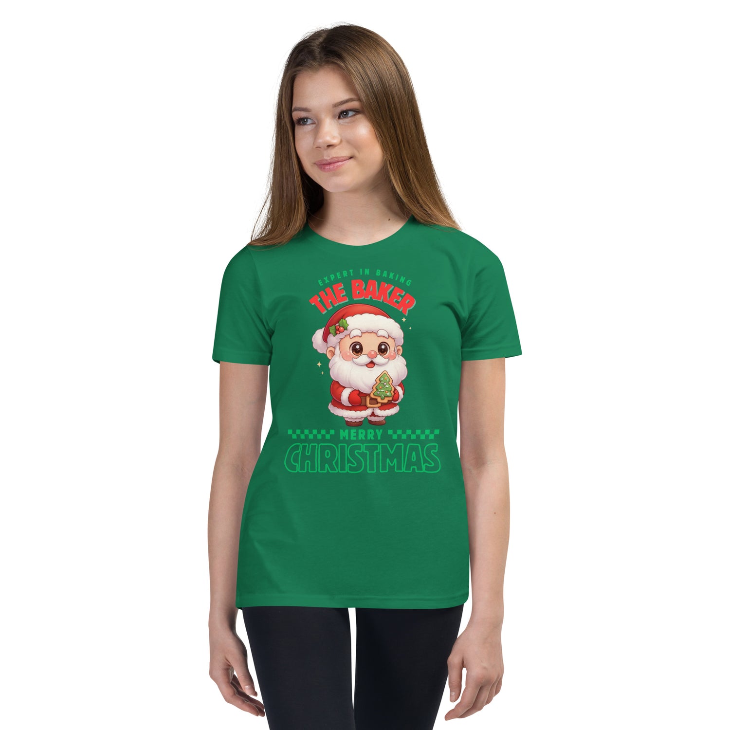 Expert in Baking: The Santa Baker- Green and Red | Youth Short Sleeve T-Shirt | – RB Designa Co