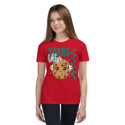 Xmas Vibes Cookie – Green | Youth Short Sleeve T-Shirt | – RB Designa Co