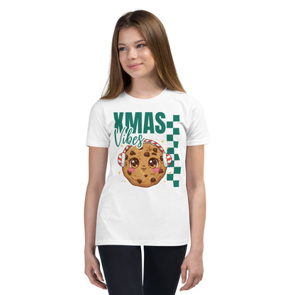 Xmas Vibes Cookie – Green | Youth Short Sleeve T-Shirt | – RB Designa Co