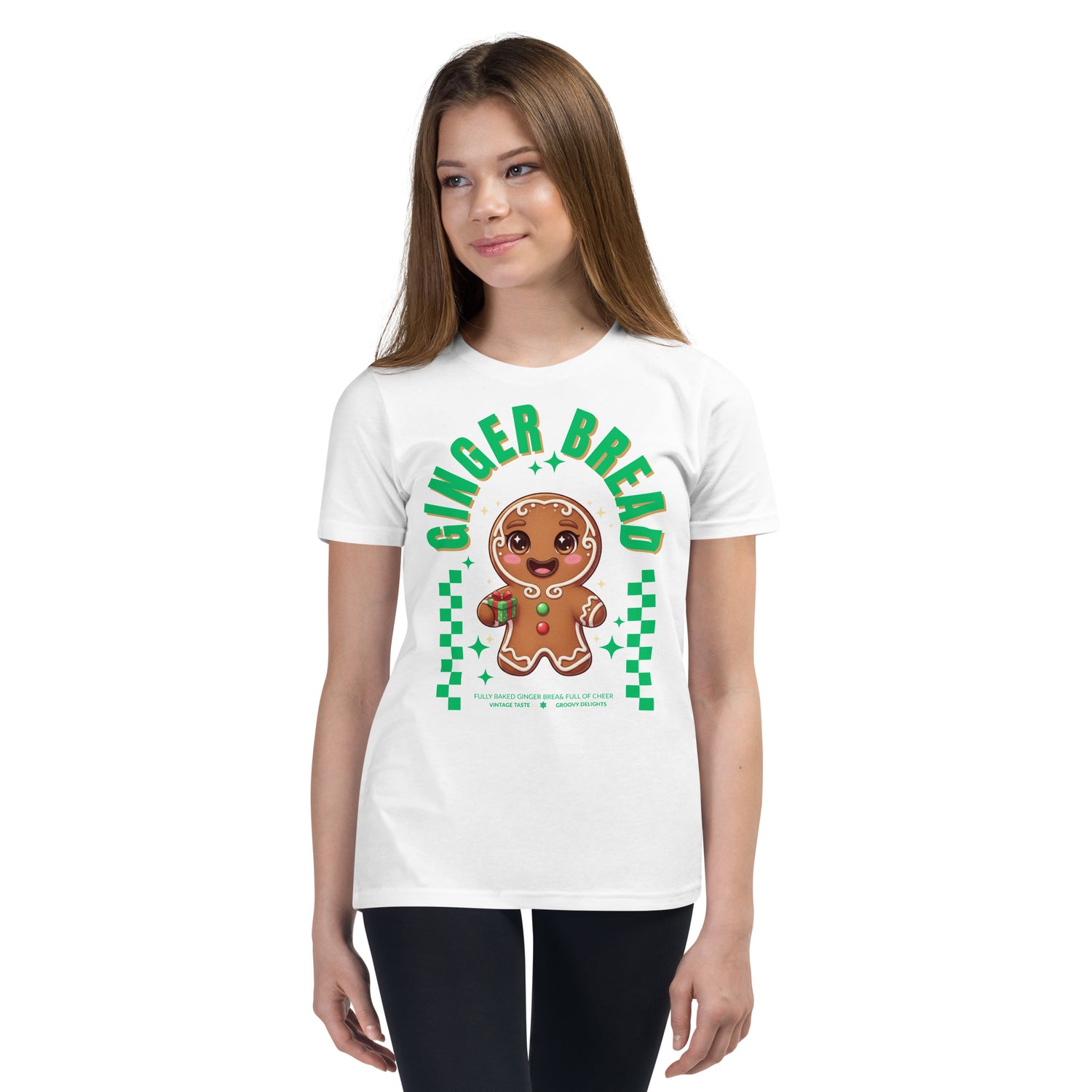 Gingerbread Joy- Green | Youth Short Sleeve T-Shirt | – RB Designa Co